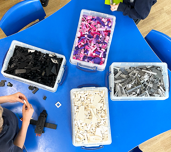 LEGO building table school activity