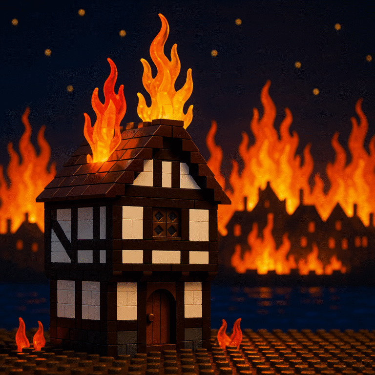 Great Fire of London - LEGO house burning