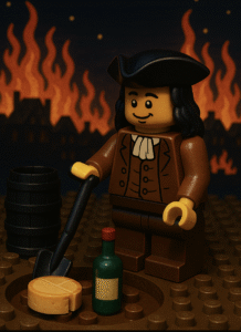Samuel Pepys burying Cheese and Wine - LEGO Workshop